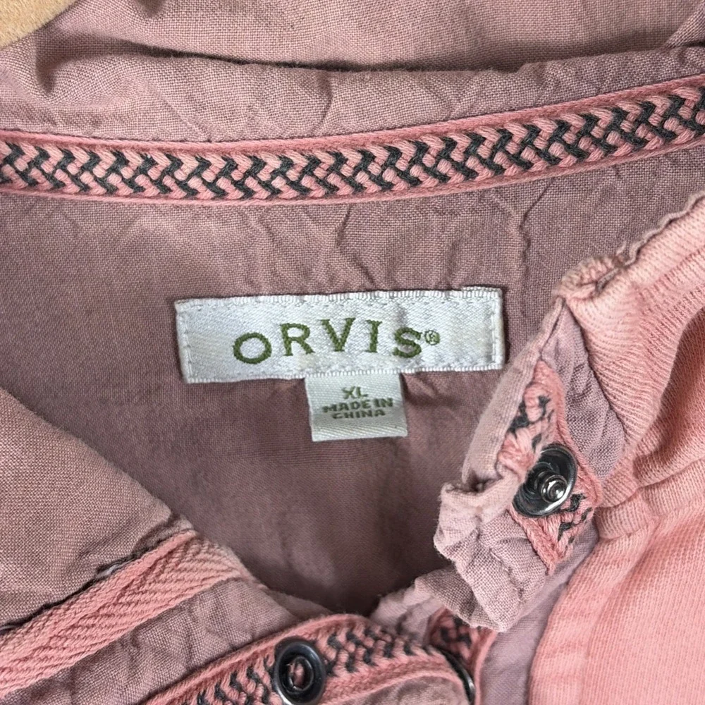 Orvis XL 1/4 Zip Sweater Orange Cotton Blend Signature Collection